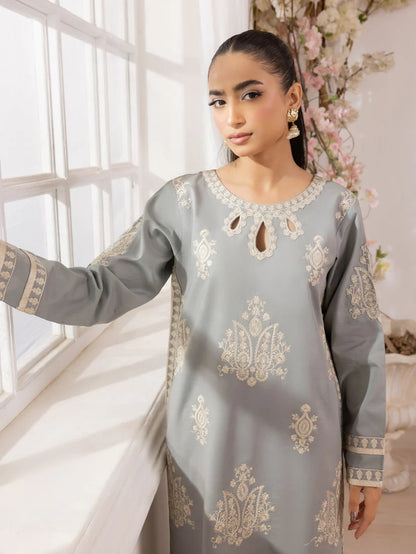 MOHAGNI-3PC LAWN EMBROIDERED SHIRT WITH MONARK PRINTED DUPATTA AND TROUSER-W.J-1715
