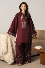 BATIK-2PIECE DHANAK EMBROIDERED SHIRT WITH DHANAK EMB TROUSER-WJ-15099