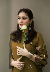 BATIK-2PIECE DHANAK EMBROIDERED SHIRT WITH DHANAK EMB TROUSER-WJ-15121