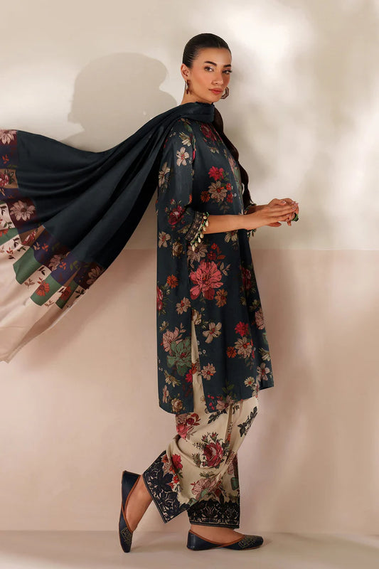 BAROQUE-3PC VISCOSE PRINTED SHIRT WITH VISCOSE PRINTED DUPATTA AND TROUSER-W.J-2046