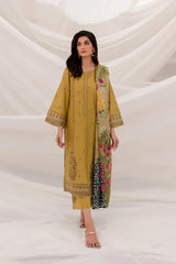 BATIK-3PC DHANAK EMBROIDERED SHIRT WITH MONARK PRINTED DUPATTA & TROUSER-W.J-1244