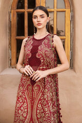 MARIA.B-3PC LAWN EMBROIDERED PRINTED SHIRT WITH CHIFFON PRINT DUPATTA AND PRINT TROUSER-W.J-2518