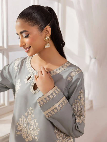 MOHAGNI-3PC LAWN EMBROIDERED SHIRT WITH MONARK PRINTED DUPATTA AND TROUSER-W.J-1715