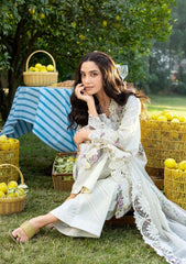 ELAF-3PC DHANAK EMBROIDERED SHIRT WITH DHANAK EMB SHAWL AND TROUSER-W.J-5217