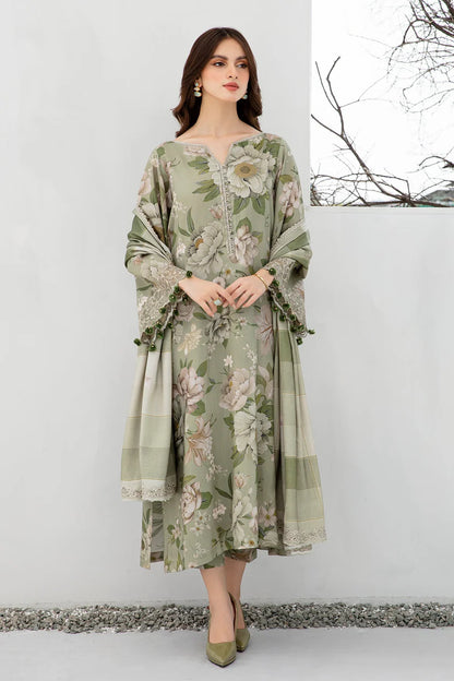 JAZMIN-3PC KHADDAR SHIRT WITH KHADDAR PRINT DUPATTA AND PRINT TROUSER-W.J-1679