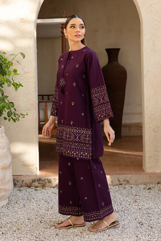 BATIK-2PC DHANAK EMBROIDERED SHIRT & EMBROIDERED TROUSER-W.J-1802