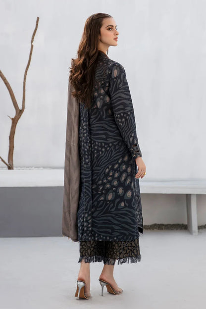 BAROUQE-3PC KHADDAR PRINTED SHIRT WITH KHADDAR PRINT DUPATTA AND PRINT TROUSER-W.J-2000