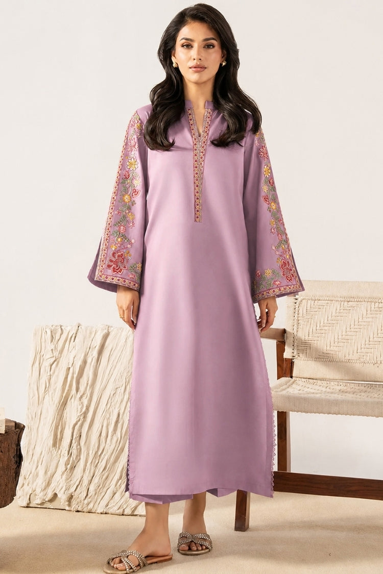 BATIK-2PIECE DHANAK EMBROIDERED SHIRT WITH DHANAK EMB TROUSER-WJ-15076