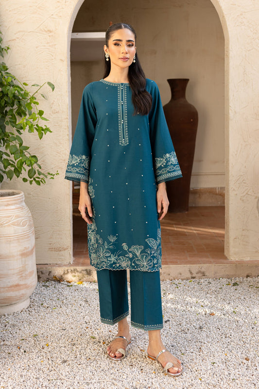 Batik- 2PC Dhanak Embroidered Shirt With Dhanak Embroidered Trouser-W.J-1075