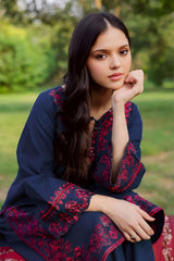 BATIK-2PIECE DHANAK EMBROIDERED SHIRT WITH DHANAK EMB TROUSER-WJ-15011