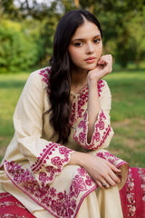 BATIK-2PC DHANAK EMBROIDERED SHIRT AND EMBROIDRED TROUSER-W.J-15012
