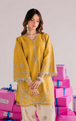 BATIK-2PIECE DHANAK EMBROIDERED SHIRT WITH DHANAK EMB TROUSER-WJ-15066