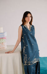 BATIK-2PIECE DHANAK EMBROIDERED SHIRT WITH DHANAK EMB TROUSER-WJ-15064