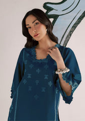 URGE-2PIECE DHANAK EMBROIDERED SHIRT WITH DHANAK EMB TROUSER-WJ-15094