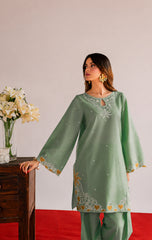 BATIK-2PIECE DHANAK EMBROIDERED SHIRT WITH DHANAK EMB TROUSER-WJ-15068