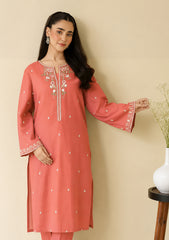 BATIK-2PIECE DHANAK EMBROIDERED SHIRT WITH DHANAK EMB TROUSER-WJ-15114