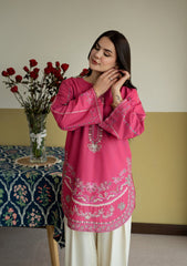URGE-2PIECE DHANAK EMBROIDERED SHIRT WITH DHANAK EMB TROUSER-WJ-15111