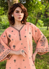BATIK-2PIECE DHANAK EMBROIDERED SHIRT WITH DHANAK EMB TROUSER-WJ-15126