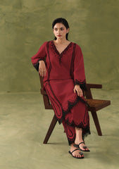 MANNAT-2PIECE KARANDI EMBROIDERED SHIRT WITH KARANDI EMB TROUSER-WJ-15147