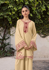 BATIK-2PIECE DHANAK EMBROIDERED SHIRT WITH DHANAK EMB TROUSER-WJ-15142