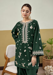 URGE-2PIECE DHANAK EMBROIDERED SHIRT WITH DHANAK EMB TROUSER-WJ-15141