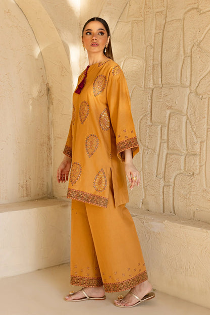 BATIK-2PC DHANAK EMBROIDRED SHIRT WITH AND EMBROIDRED TROUSER-W.J-1067