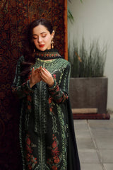 ZAIB-3PC DHANAK EMBROIDERED SHIRT WITH DHANAK EMBROIDERED SHAWL AND TROUSER-W.J-4410