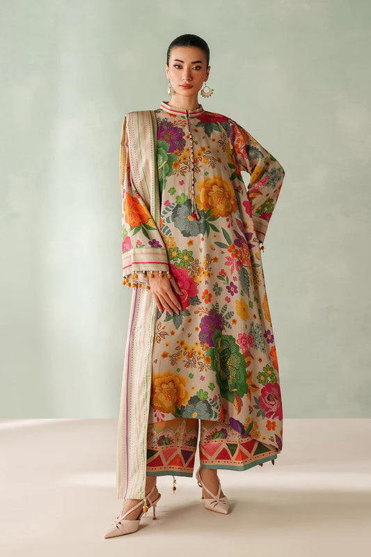 BAROQUE-3PC VISCOSE PRINTED SHIRT WITH VISCOSE PRINTED DUPATTA AND TROUSE-W.J-2052