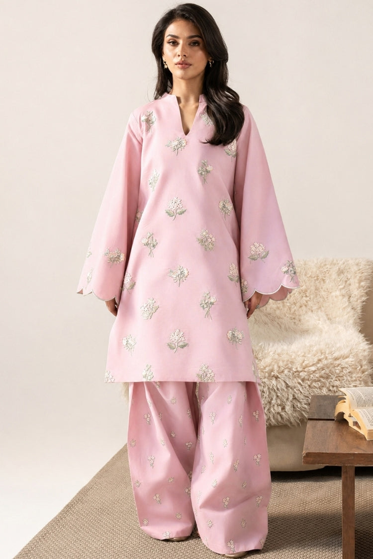 BATIK-2PIECE DHANAK EMBROIDERED SHIRT WITH DHANAK EMB TROUSER-WJ-15077