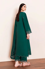 SERAN-3PC DHANAK EMBROIDERED SHIRT WITH SILK EMBROIDERED DUPATTA AND TROUSER-W.J-5196