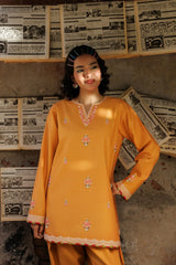 BATIK-2PIECE DHANAK EMBROIDERED SHIRT WITH DHANAK EMB TROUSER-WJ-15130