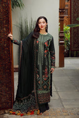 ZAIB-3PC DHANAK EMBROIDERED SHIRT WITH DHANAK EMBROIDERED SHAWL AND TROUSER-W.J-4410