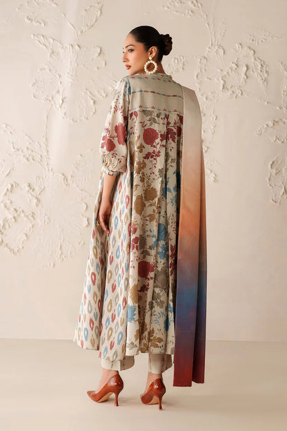 BAROQUE-3PC VISCOSE PRINTED SHIRT WITH VISCOSE PRINTED DUPATTA AND TROUSER-W.J-2053