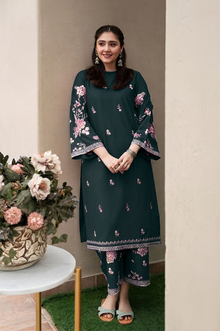 URGE-2PC LAWN EMBROIDERED SHIRT WITH EMB TROUSER-W.J-79