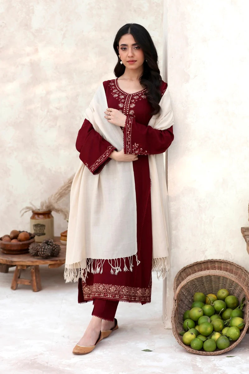 FEROZAE-2PC LAWN EMBROIDERED SHIRT WITH LAWN EMBROIDERED SLEEVES-W.J-1541