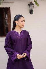 BATIK-2PIECE DHANAK EMBROIDERED SHIRT WITH DHANAK EMB TROUSER-WJ-15135