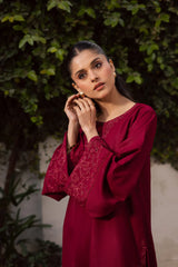 BATIK-2PIECE DHANAK EMBROIDERED SHIRT WITH DHANAK EMB TROUSER-WJ-15132