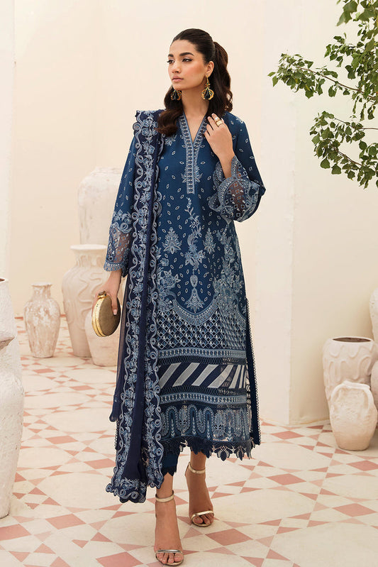 AFROZE-3PC LAWN EMBROIDERED SHIRT WITH CHIFFON EMBROIDERED DUPATTA AND TROUSER-W.J-1589