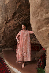 QALAMQAR-3PC LAWN EMBROIDERED SHIRT WITH KHAADI NET EMBROIDERED DUPATTA AND TROUSER-W.J-4754