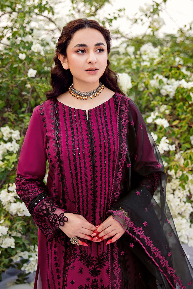 RANG RASIYA-3PC LAWN EMBROIDERED WITH ORGANZA EMBROIDERED DUPATTA-W.J-1465