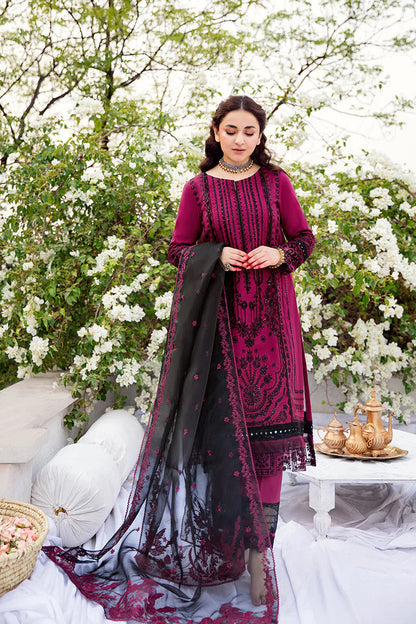 RANG RASIYA-3PC LAWN EMBROIDERED WITH ORGANZA EMBROIDERED DUPATTA-W.J-1465