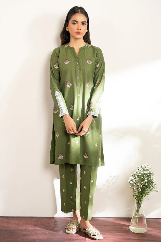 CROSS STICH-DHANAK 2PC EMBROIDRED SHIRT WITH EMBROIDRED TROUSER-W.J-1253