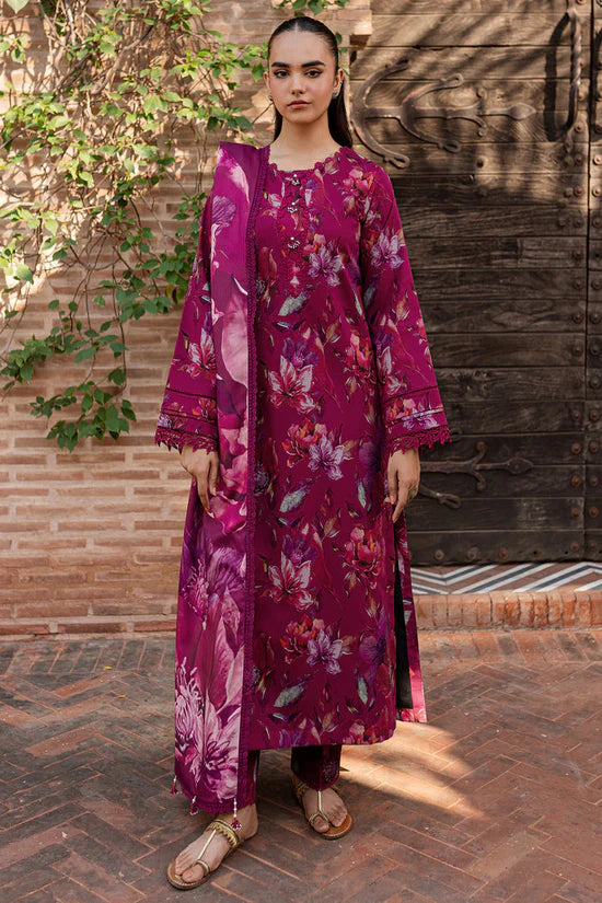 BAROQUE-3PC KHADDAR PRINTED SHIRT WITH KHADDAR PRINTED DUPATTA AND PRINT TROUSER-W.J-2646