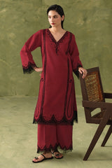 MANNAT-2PIECE KARANDI EMBROIDERED SHIRT WITH KARANDI EMB TROUSER-WJ-15147