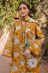 BAROQUE-3PC KHADDAR PRINTED SHIRT WITH KHADDAR PRINTED DUPATTA AND PRINT TROUSER-W.J-2642