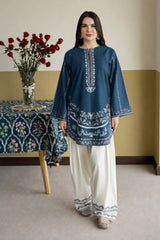 URGE-2PIECE DHANAK EMBROIDERED SHIRT WITH DHANAK EMB TROUSER-WJ-15112