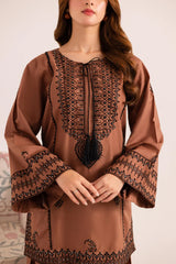 BATIK-2PIECE DHANAK EMBROIDERED SHIRT WITH DHANAK EMB TROUSER-WJ-15120