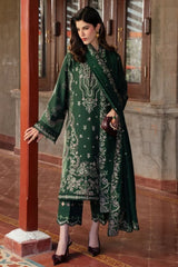 SAPPHIRE-3PC DHANAK EMBROIDERED SHIRT WITH DHANAK EMBROIDERED SHAWL AND EMB TROUSER-W.J-5044