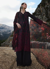 IMAGE-3PC LAWN EMBROIDERED SHIRT WITH CHIFFON PRINTED DUPATTA AND TROUSER-W.J-4543