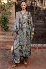 BAROQUE-3PC KHADDAR PRINTED SHIRT WITH KHADDAR PRINTED DUPATTA AND PRINT TROUSER-W.J-2648